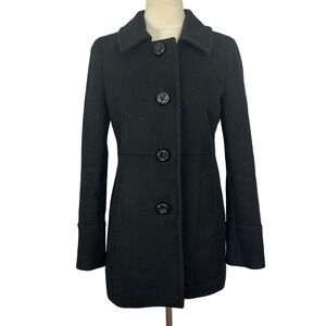 J.‎ Crew Wool Blend Coat Pea Coat Black Fitted Classic Jacket Kids Size 4